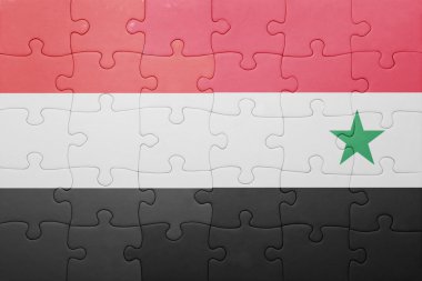 Suriye ve yemen ulusal bayrak ile bulmaca