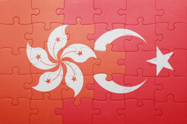 Türkiye'de ve hong kong bayrağı ile bulmaca 