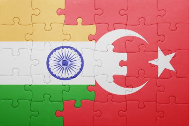 Türkiye ve Hindistan Ulusal bayrak ile bulmaca 