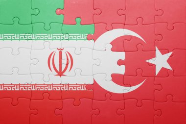 Türkiye ve iran ulusal bayrak ile bulmaca 