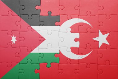 Türkiye ve Ürdün ulusal bayrak ile bulmaca 