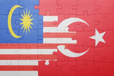 Türkiye ve Malezya ulusal bayrak ile bulmaca
