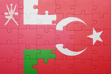 Türkiye ile Umman ulusal bayrak ile bulmaca 