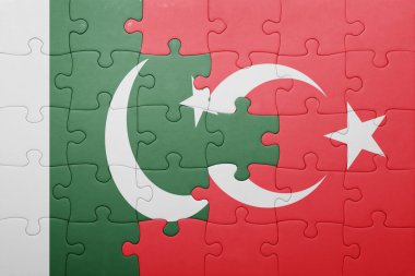 Türkiye ve pakistan ulusal bayrak ile bulmaca 