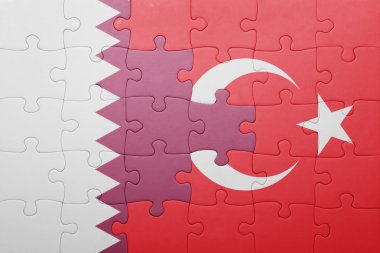 Türkiye ve Katar ulusal bayrak ile bulmaca