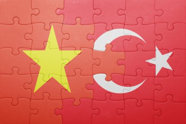 Türkiye ve vietnam ulusal bayrak ile bulmaca 