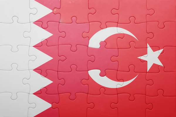 Türkiye ve Bahreyn ulusal bayrak ile bulmaca — Stok fotoğraf