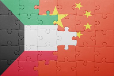 Çin ve Kuveyt ulusal bayrak ile bulmaca