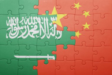 Çin ve Suudi Arabistan bayrağı ile bulmaca