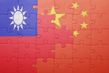Çin ve Tayvan ulusal bayrak ile bulmaca