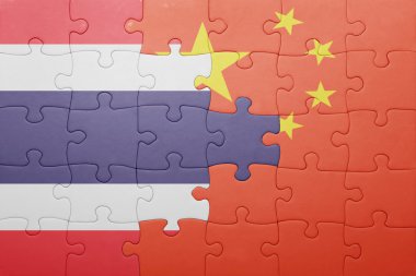 Çin ve Tayland ulusal bayrak ile bulmaca