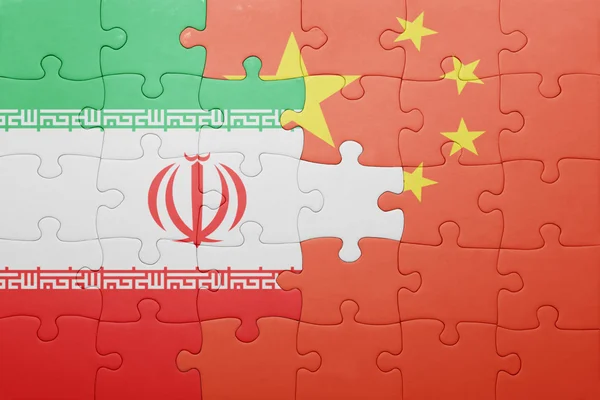 Rompecabezas con la bandera nacional de China e Irán —  Fotos de Stock