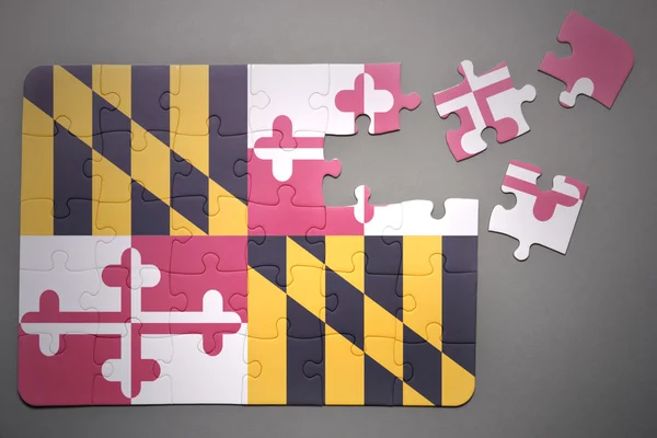 Puzzle con la bandiera dello stato del Maryland — Foto Stock
