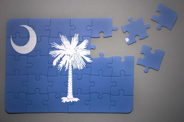 Puzzle with the flag of south carolina state — Stock Photo, Image