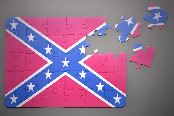 Quebra-cabeça com a bandeira confederada — Fotografia de Stock