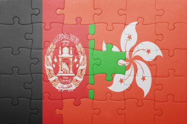 hong kong ve Afganistan Ulusal bayrak ile bulmaca 