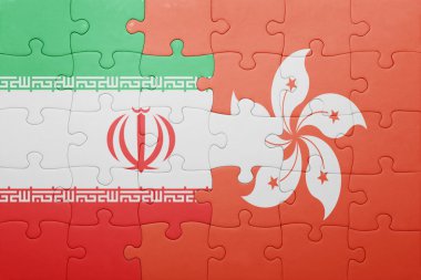 hong kong ve iran ulusal bayrak ile bulmaca 