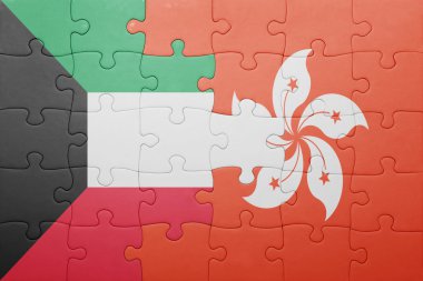 hong kong ve Kuveyt ulusal bayrak ile bulmaca 