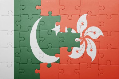 hong kong ve pakistan ulusal bayrak ile bulmaca 