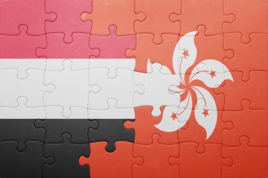hong kong ve yemen ulusal bayrak ile bulmaca 