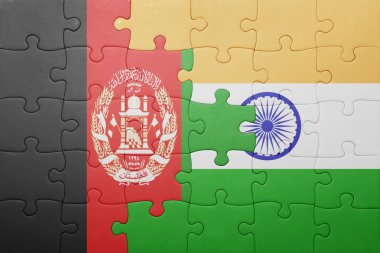 Hindistan ve Afganistan Ulusal bayrak ile bulmaca