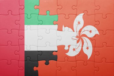 hong kong ve Birleşik Arap Emirlikleri bayrağı ile bulmaca 