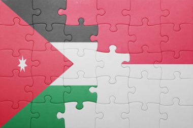 Endonezya ve Ürdün ulusal bayrak ile bulmaca