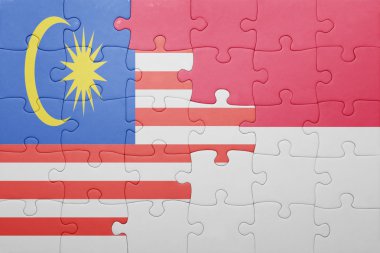 Lori, Endonezya ve Malezya ulusal bayrak ile bulmaca