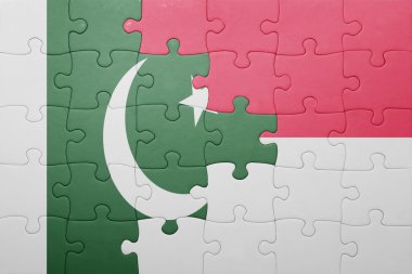 Endonezya ve pakistan ulusal bayrak ile bulmaca