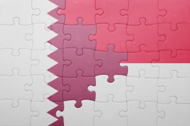 Endonezya ve Katar ulusal bayrak ile bulmaca