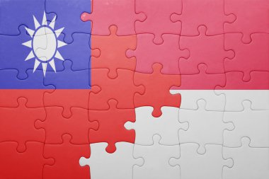 Endonezya ve Tayvan ulusal bayrak ile bulmaca