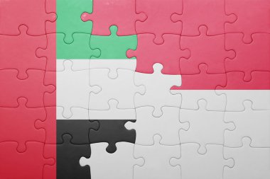 Endonezya ve Birleşik Arap Emirlikleri bayrağı ile bulmaca