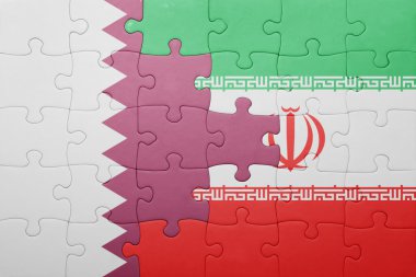iran ve Katar ulusal bayrak ile bulmaca