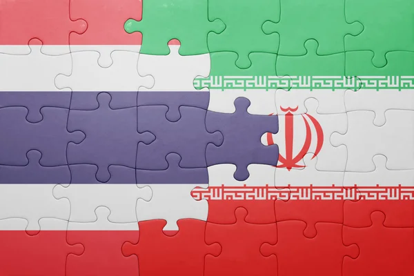 Rompecabezas con la bandera nacional de Irán y Tailandia —  Fotos de Stock