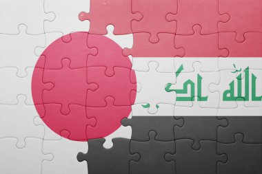 Irak ve Japonya Ulusal bayrak ile bulmaca