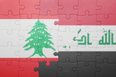 Irak ve Lübnan ulusal bayrak ile bulmaca