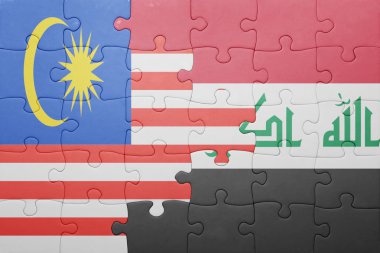 Irak ve Malezya ulusal bayrak ile bulmaca