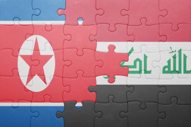 Irak ve Kuzey Kore ulusal bayrak ile bulmaca