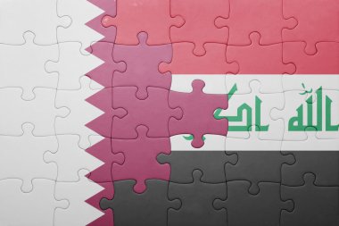 Irak ve Katar ulusal bayrak ile bulmaca