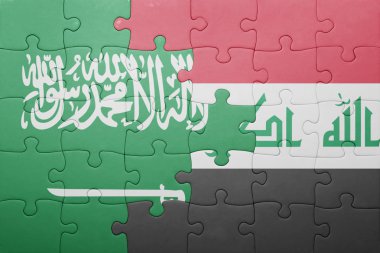 Irak ve Suudi Arabistan ulusal bayrak ile bulmaca
