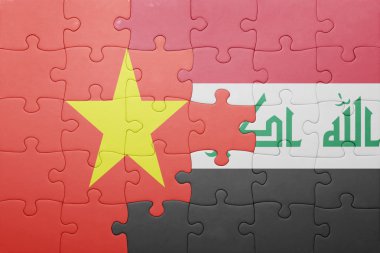 Irak ve vietnam ulusal bayrak ile bulmaca