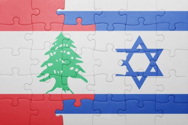 İsrail ve Lübnan ulusal bayrak ile bulmaca