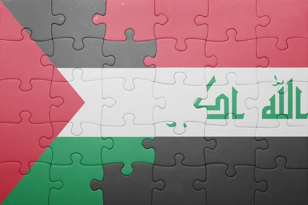 Puzzle z flagi narodowej Irak i Palestynę — Zdjęcie stockowe