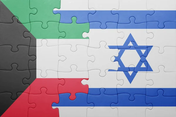 Puzzle with the national flag of israel and kuwait — Stock Photo, Image