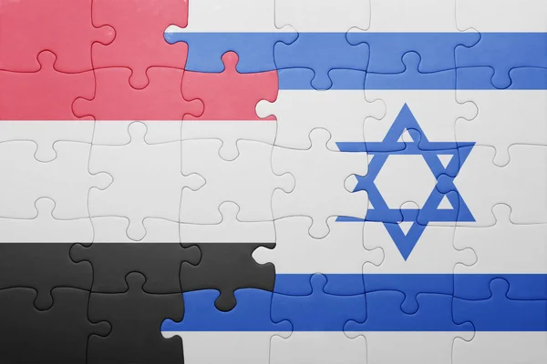 Puzzle Izrael és Jemen zászlaja — Stock Fotó