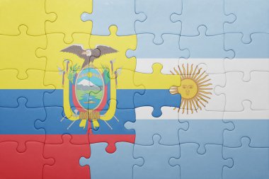 Arjantin ve Ekvador ulusal bayrak ile bulmaca