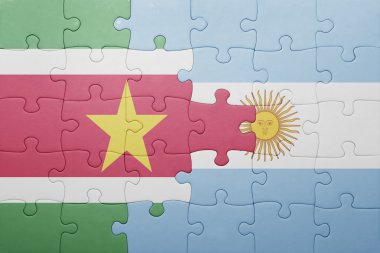 Arjantin ve Surinam ulusal bayrak ile bulmaca