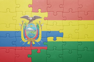 Bolivya ve Ekvador ulusal bayrak ile bulmaca
