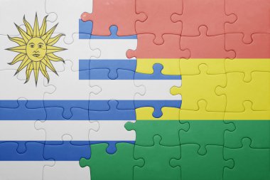 Bolivya ve uruguay ulusal bayrak ile bulmaca