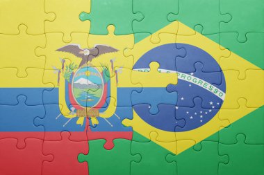 Brezilya ve Ekvador ulusal bayrak ile bulmaca